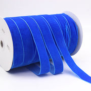 Royal blue Household Portable Solid Color Velvet Ribbon spool, bold and vibrant for festive crafts, gift wrapping, and décor.