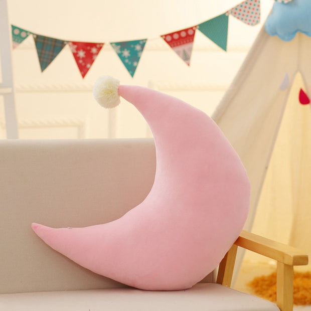 Cute Cartoon Moon & Stars Pillow for Kids’ Rooms