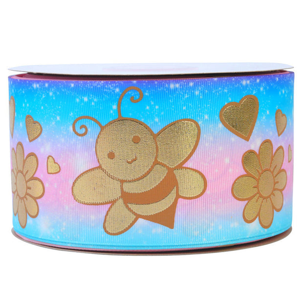 Shimmer bronzing printed ribbon for sewing and clothing crafts