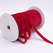 Red Household Portable Solid Color Velvet Ribbon roll, classic holiday color for Christmas décor, crafts, and festive packaging.