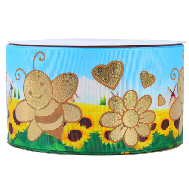 Fashion rib ribbon with bronzing effect for garment detailing