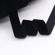 Black Household Portable Solid Color Velvet Ribbon roll, sleek and classic for luxury packaging, crafts, and formal decorations.